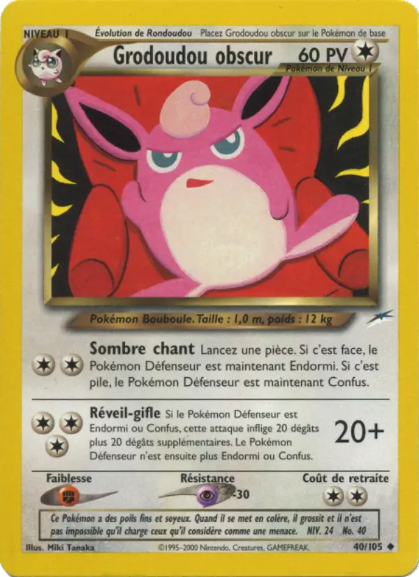Scan HD carte Pokémon Grodoudou obscur 40/105 — Neo Destiny