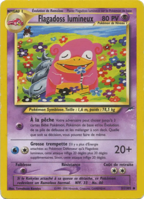 Scan HD carte Pokémon Flagadoss lumineux 51/105 — Neo Destiny