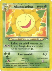 Carte Pokemon Heliatronc lumineux 72/105 Neo Destiny