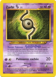 Carte Pokemon Zarbi S 87/105 Neo Destiny