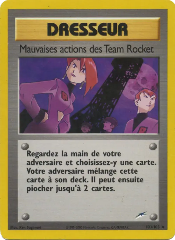 Scan HD carte Pokémon Mauvaises actions des Team Rocket 103/105 — Neo Destiny