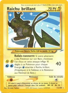 Carte Pokémon Raichu brillant 111 Neo Destiny