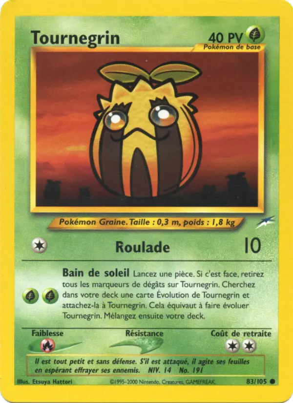 Scan HD carte Pokémon Tournegrin 83/105 — Neo Destiny