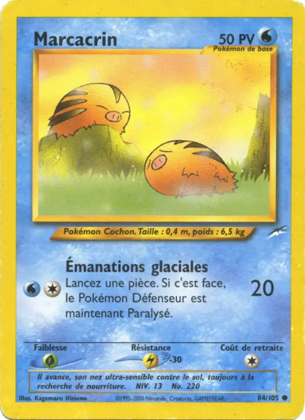 Scan HD carte Pokémon Marcacrin 84/105 — Neo Destiny