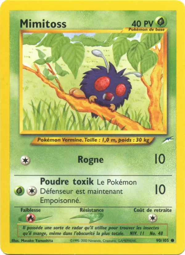 Scan HD carte Pokémon Mimitoss 90/105 — Neo Destiny