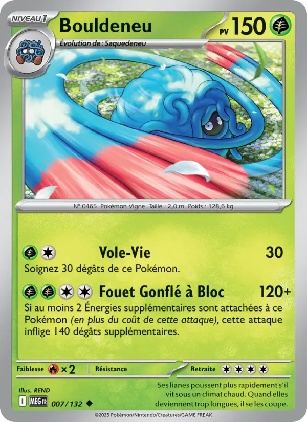 Scan HD carte Pokémon Bouldeneu 007/132 — Méga-Évolution