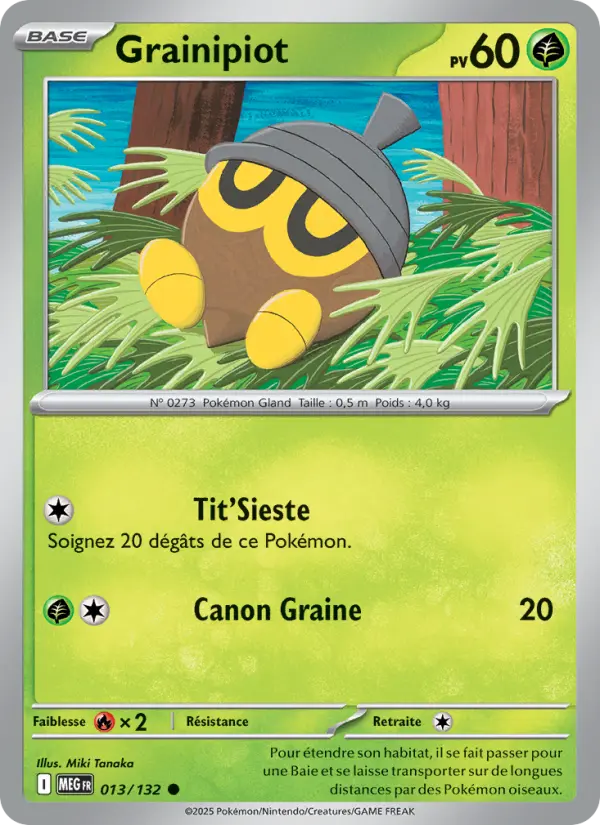 Scan HD carte Pokémon Grainipiot 013/132 — Méga-Évolution
