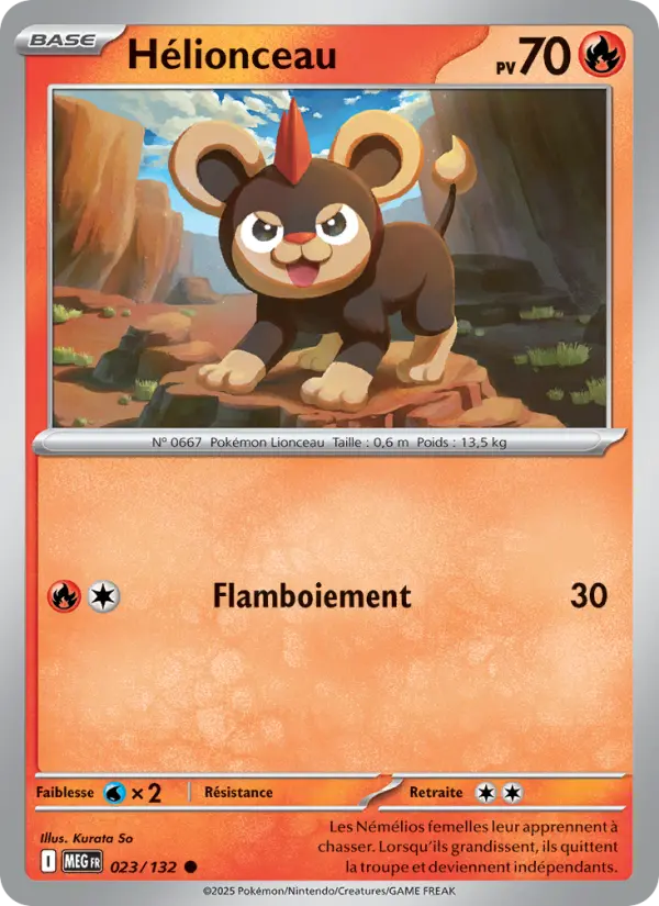 Scan HD carte Pokémon Hélionceau 023/132 — Méga-Évolution