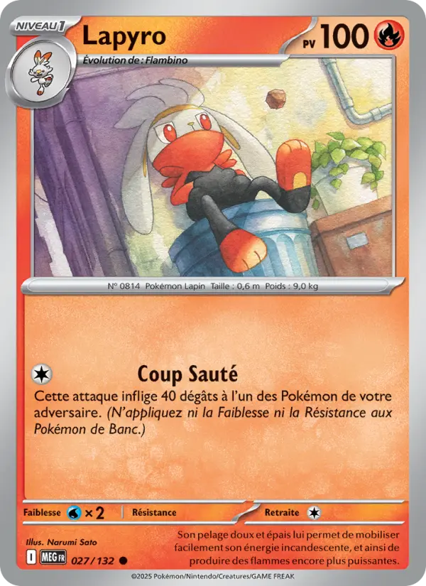 Scan HD carte Pokémon Lapyro 027/132 — Méga-Évolution