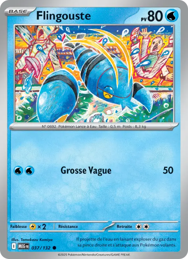 Scan HD carte Pokémon Flingouste 037/132 — Méga-Évolution