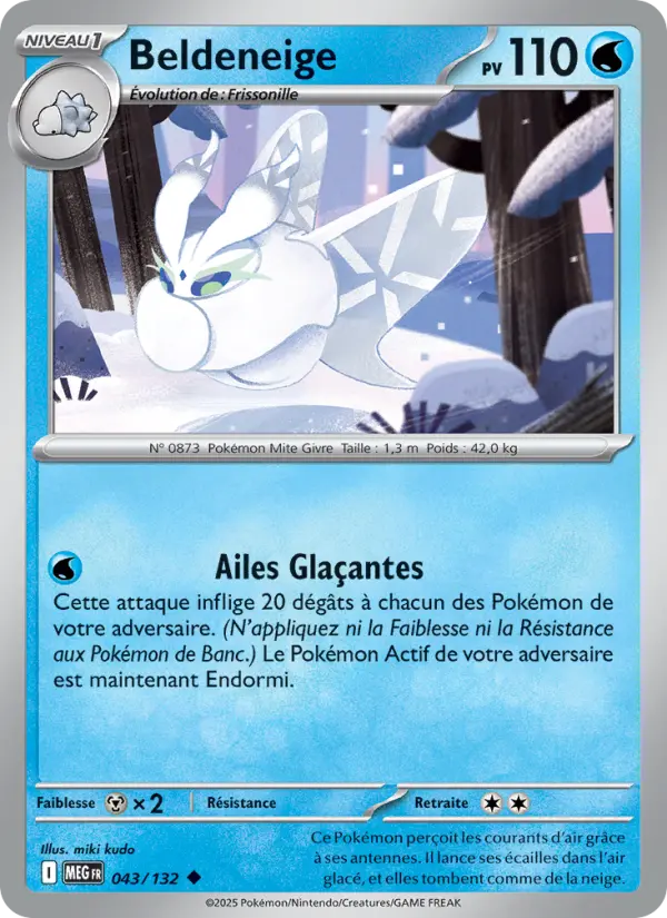 Scan HD carte Pokémon Beldeneige 043/132 — Méga-Évolution