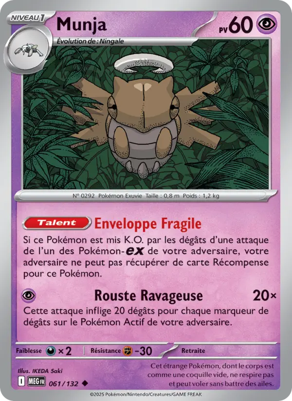 Scan HD carte Pokémon Munja 061/132 — Méga-Évolution