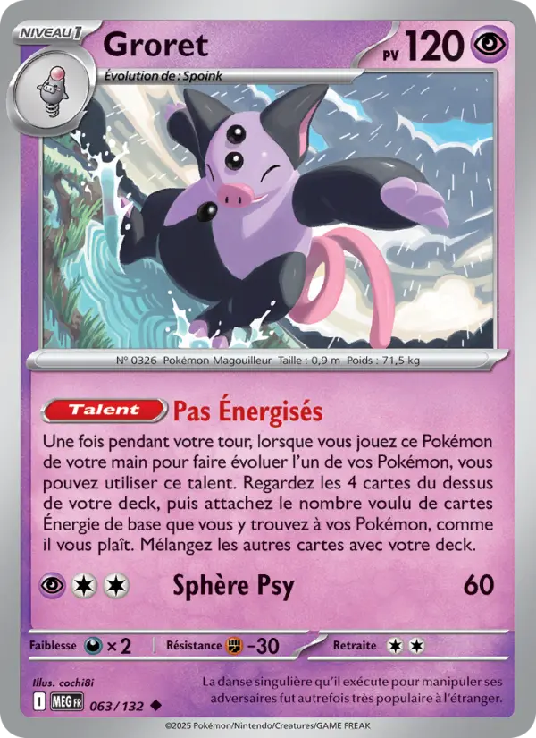 Scan HD carte Pokémon Groret 063/132 — Méga-Évolution