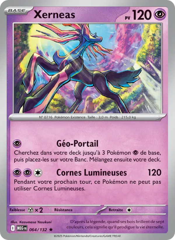 Scan HD carte Pokémon Xerneas 064/132 — Méga-Évolution