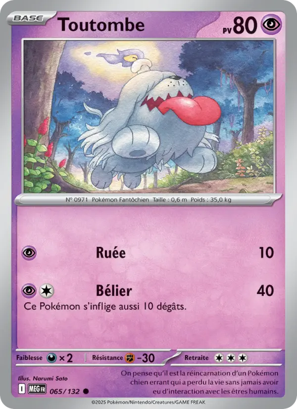 Scan HD carte Pokémon Toutombe 065/132 — Méga-Évolution