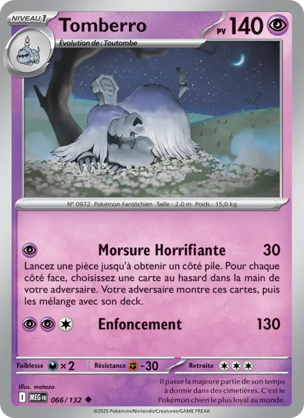 Scan HD carte Pokémon Tomberro 066/132 — Méga-Évolution