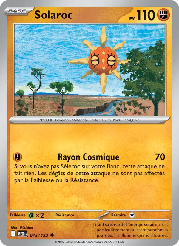 Scan HD carte Pokémon Solaroc 075/132 — Méga-Évolution