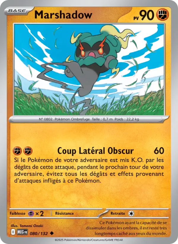 Scan HD carte Pokémon Marshadow 080/132 — Méga-Évolution