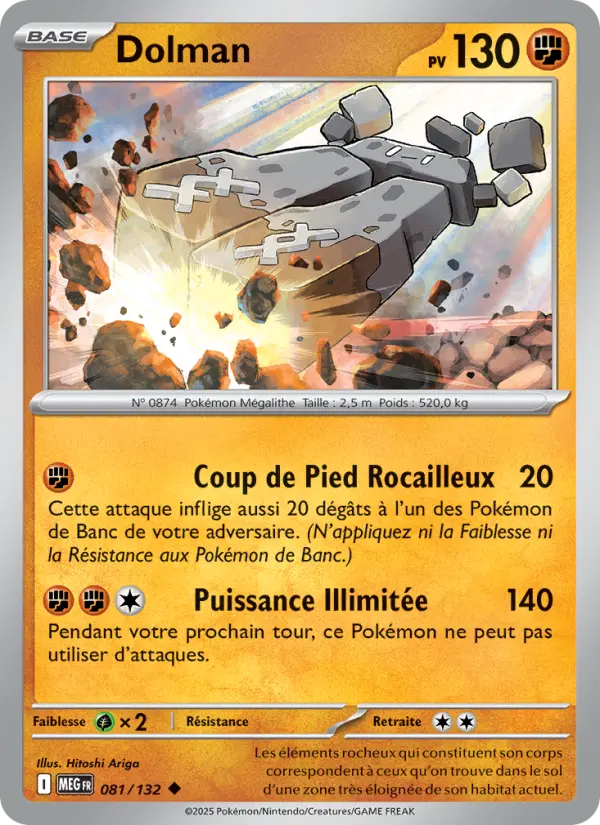 Scan HD carte Pokémon Dolman 081/132 — Méga-Évolution