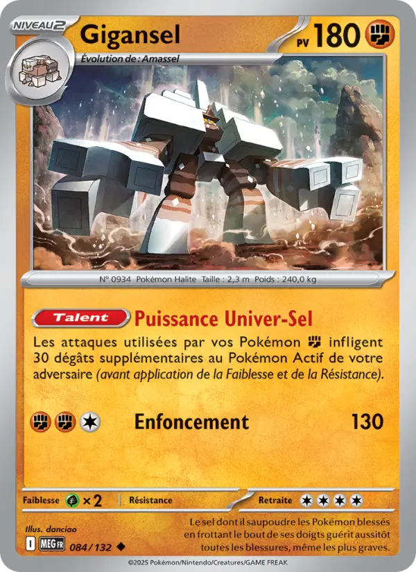 Scan HD carte Pokémon Gigansel 084/132 — Méga-Évolution