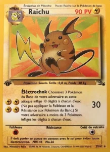 Carte Pokemon Raichu 29/62 Fossile