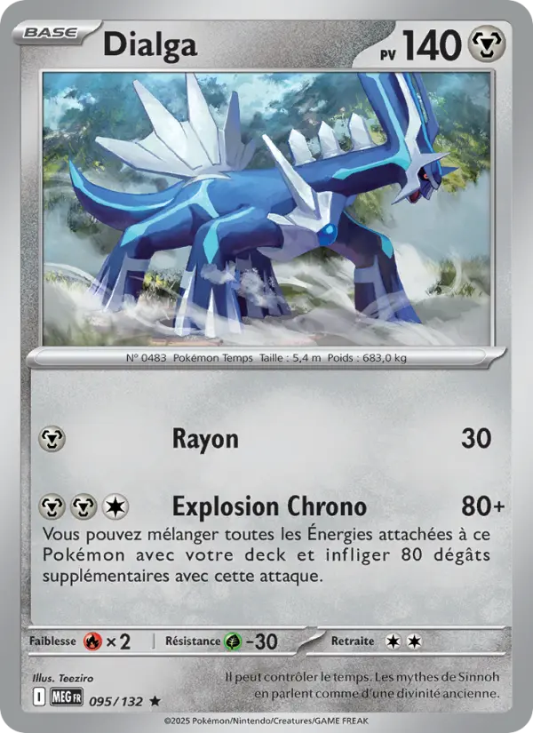 Scan HD carte Pokémon Dialga 095/132 — Méga-Évolution
