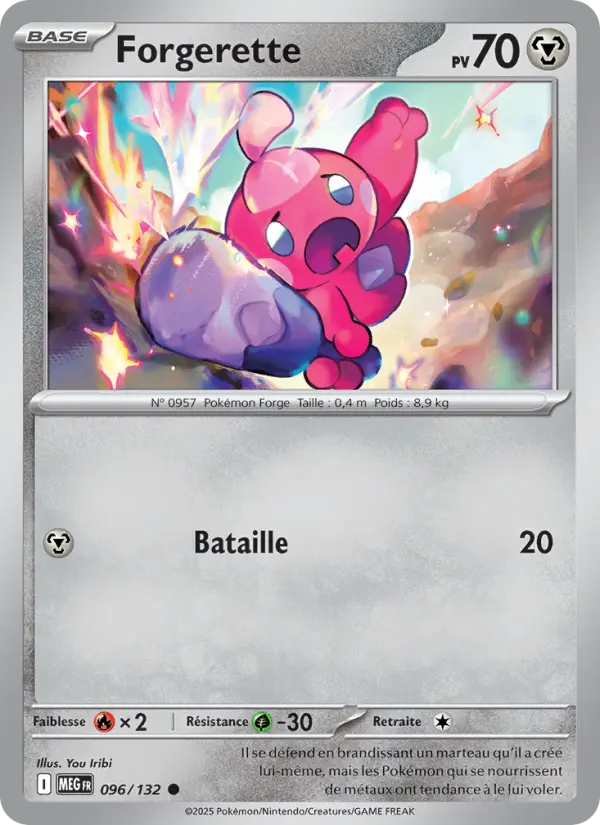 Scan HD carte Pokémon Forgerette 096/132 — Méga-Évolution