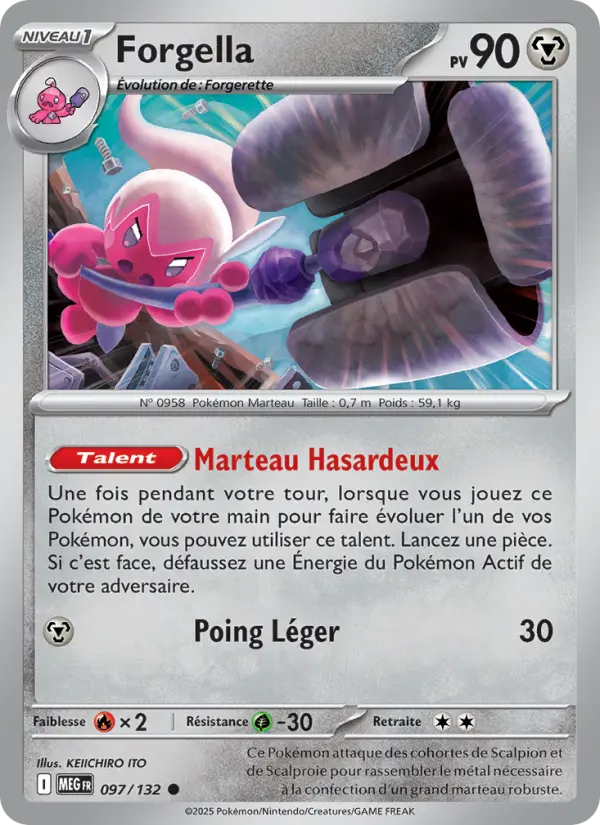 Scan HD carte Pokémon Forgella 097/132 — Méga-Évolution