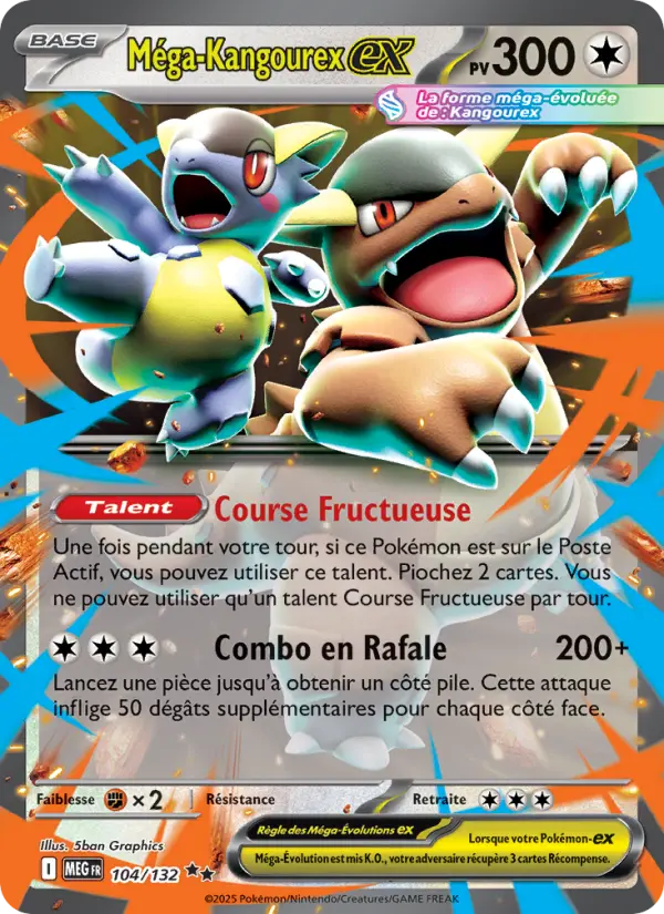Scan HD carte Pokémon Méga-Kangourex-ex 104/132 — Méga-Évolution