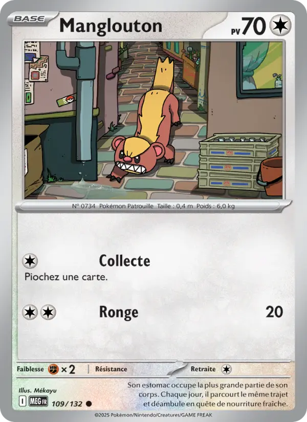 Scan HD carte Pokémon Manglouton 109/132 — Méga-Évolution