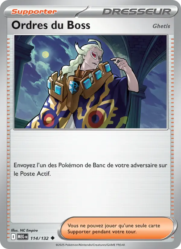 Scan HD carte Pokémon Ordres du Boss 114/132 — Méga-Évolution