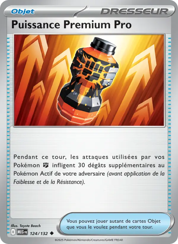 Scan HD carte Pokémon Puissance Premium Pro 124/132 — Méga-Évolution