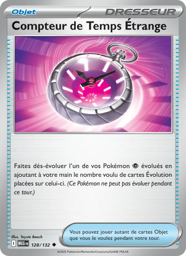Scan HD carte Pokémon Compteur de Temps Étrange 128/132 — Méga-Évolution