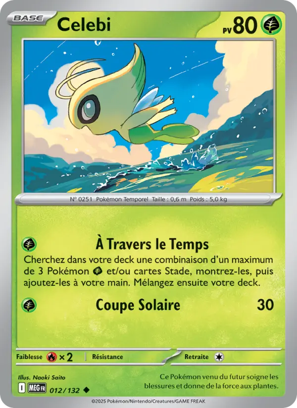 Scan HD carte Pokémon Celebi 012/132 — Méga-Évolution