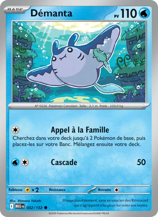 Scan HD carte Pokémon Démanta 032/132 — Méga-Évolution