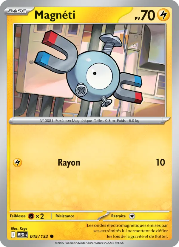 Scan HD carte Pokémon Magnéti 045/132 — Méga-Évolution