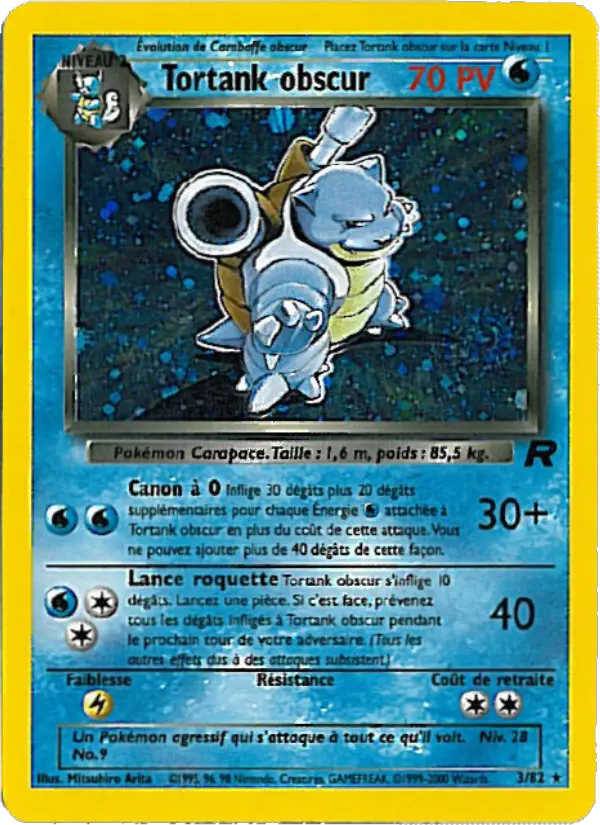 Scan HD carte Pokémon Tortank obscur 3/82 — Team Rocket