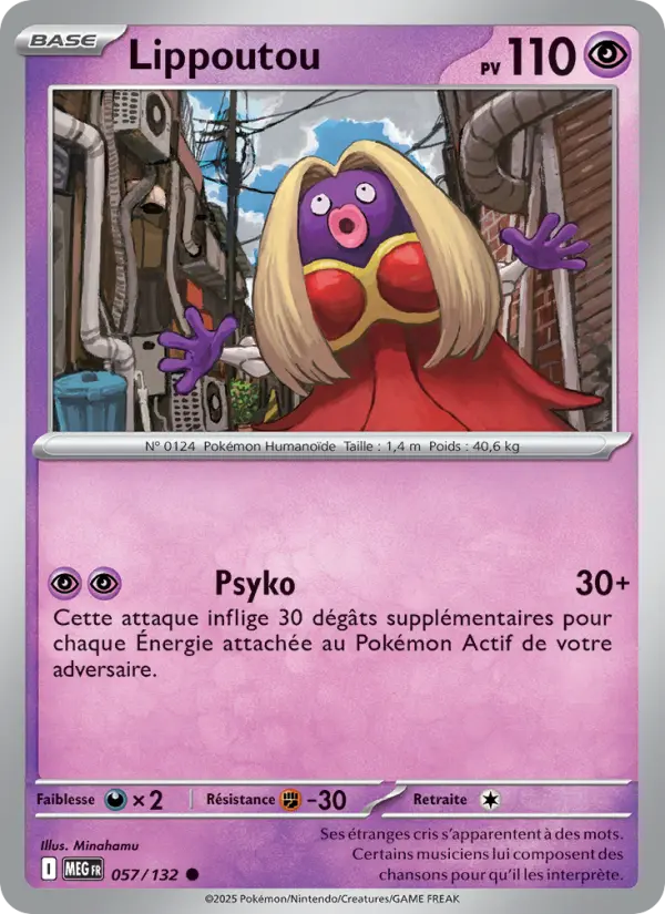 Scan HD carte Pokémon Lippoutou 057/132 — Méga-Évolution