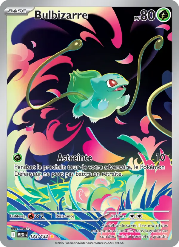 Scan HD carte Pokémon Bulbizarre 133/132 — Méga-Évolution