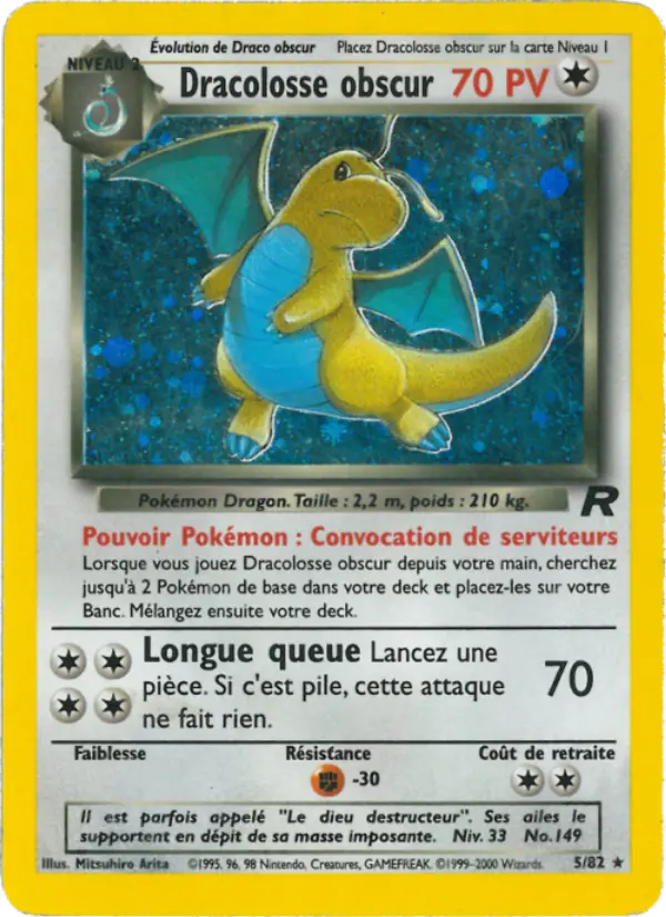 Scan HD carte Pokémon Dracolosse obscur 5/82 — Team Rocket
