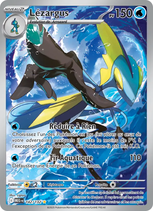 Scan HD carte Pokémon Lézargus 142/132 — Méga-Évolution
