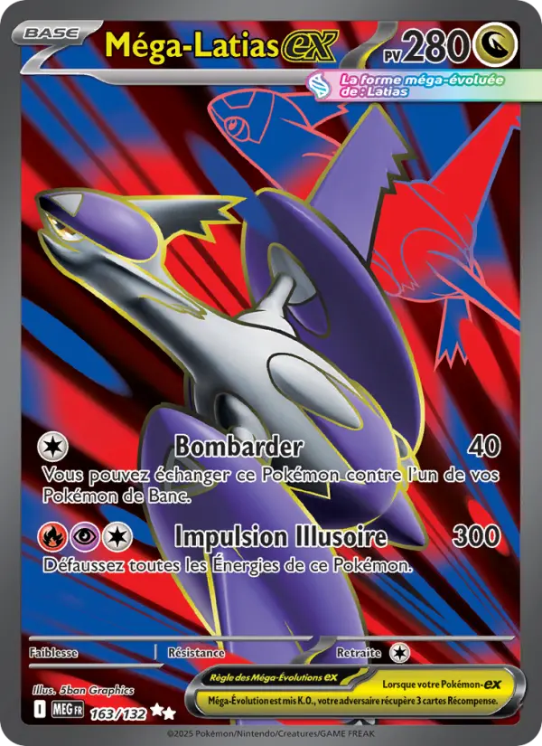 Scan HD carte Pokémon Méga-Latias-ex 163/132 — Méga-Évolution