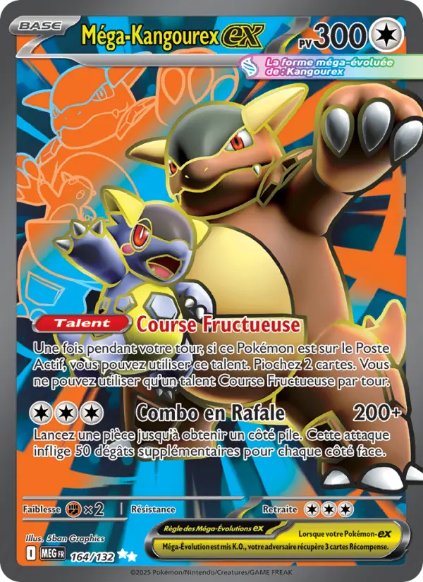 Scan HD carte Pokémon Méga-Kangourex-ex 164/132 — Méga-Évolution