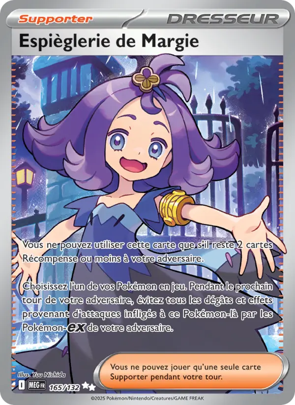 Scan HD carte Pokémon Espièglerie de Margie 165/132 — Méga-Évolution