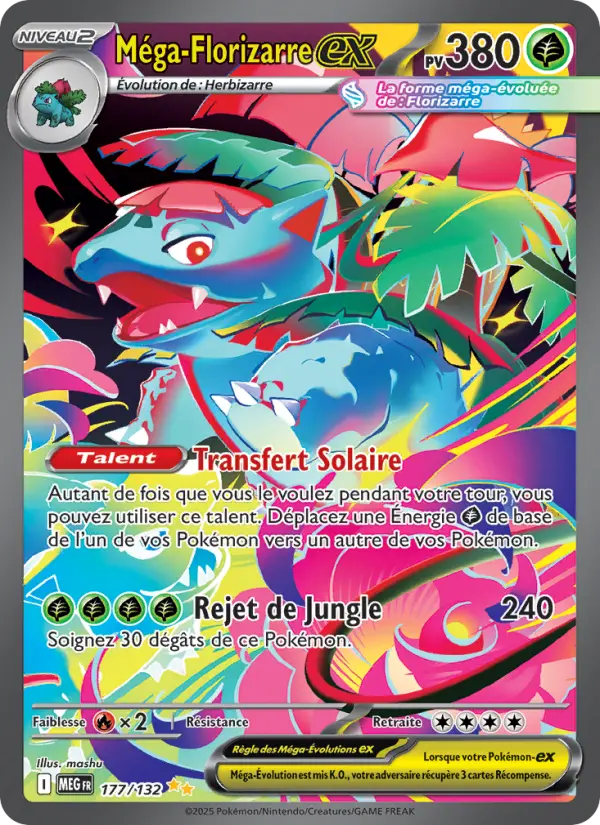 Scan HD carte Pokémon Méga-Florizarre-ex 177/132 — Méga-Évolution