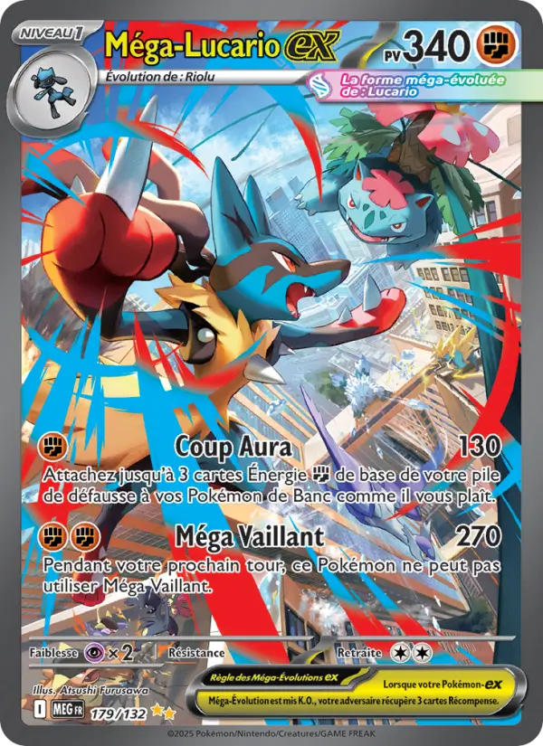 Scan HD carte Pokémon Méga-Lucario-ex 179/132 — Méga-Évolution