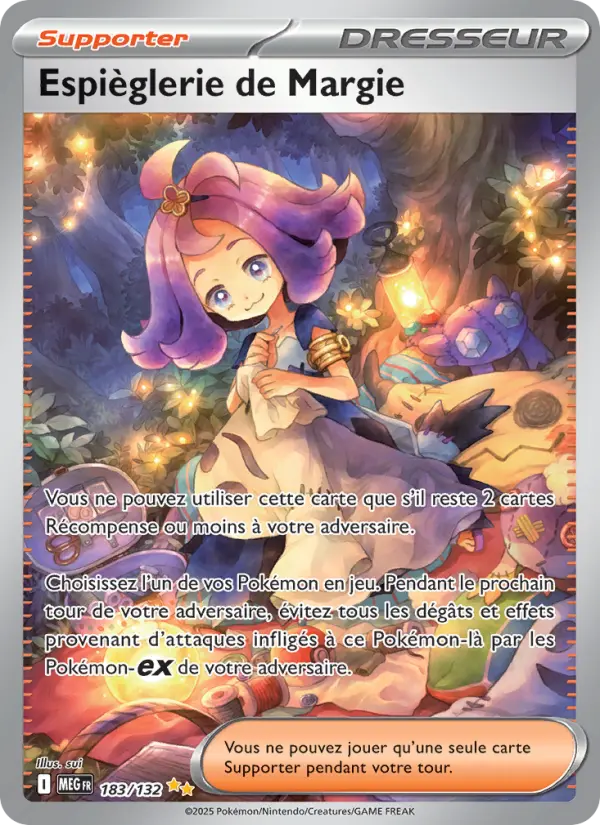 Scan HD carte Pokémon Espièglerie de Margie 183/132 — Méga-Évolution