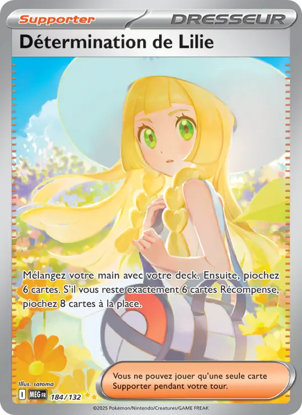 Scan HD carte Pokémon Détermination de Lilie 184/132 — Méga-Évolution