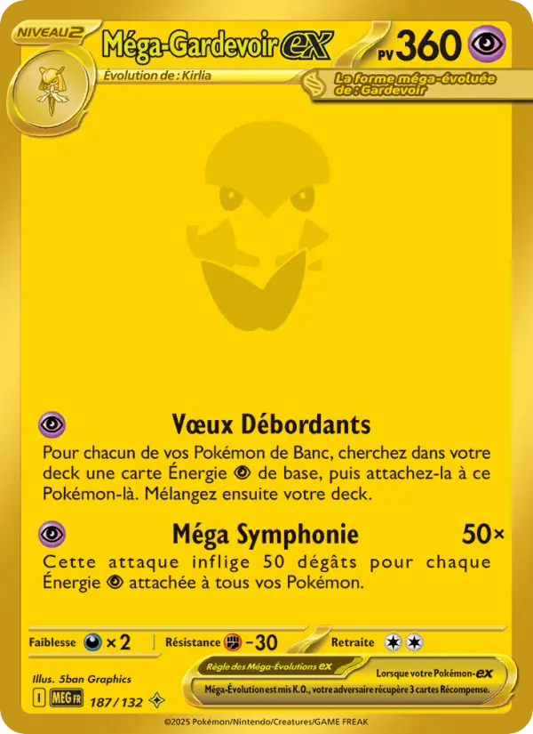 Scan HD carte Pokémon Méga-Gardevoir-ex 187/132 — Méga-Évolution