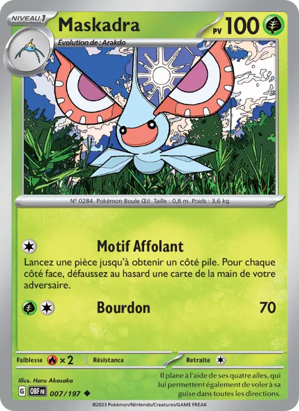 Scan HD carte Pokémon Maskadra 007/197 — Flammes Obsidiennes